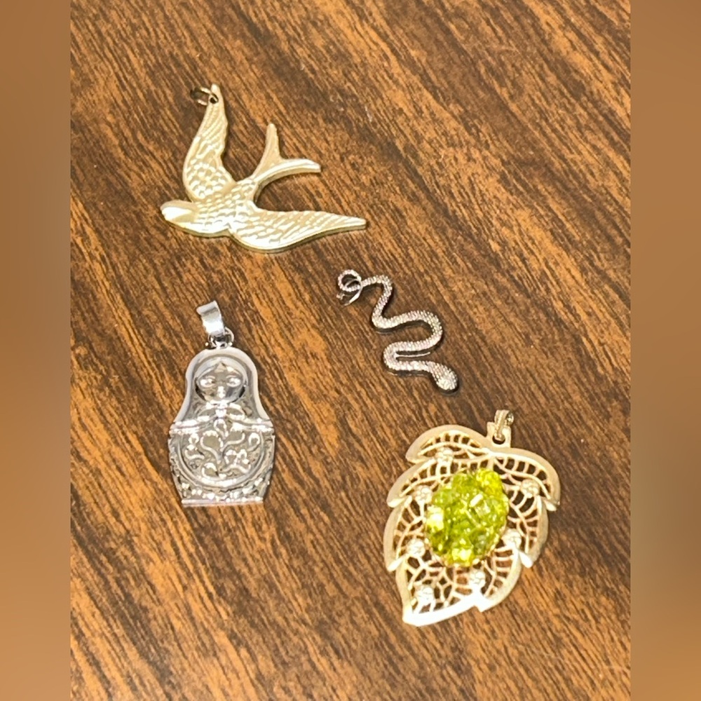 Gold and Silver Pendant Set